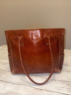 Valentina Cognac Leather Tote Bag